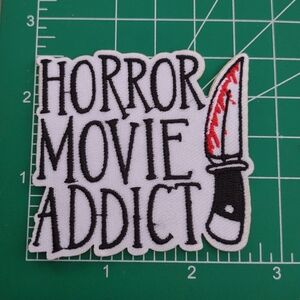 2/$10 Horror Movie Addict Iron On Patch